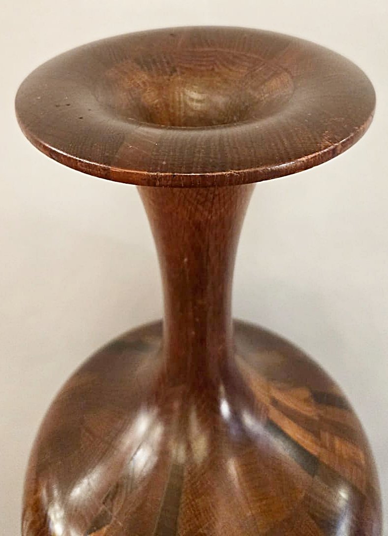 Hardwood Vase Turned By Maurice Bonami For De Coene, Circa 1950-photo-1