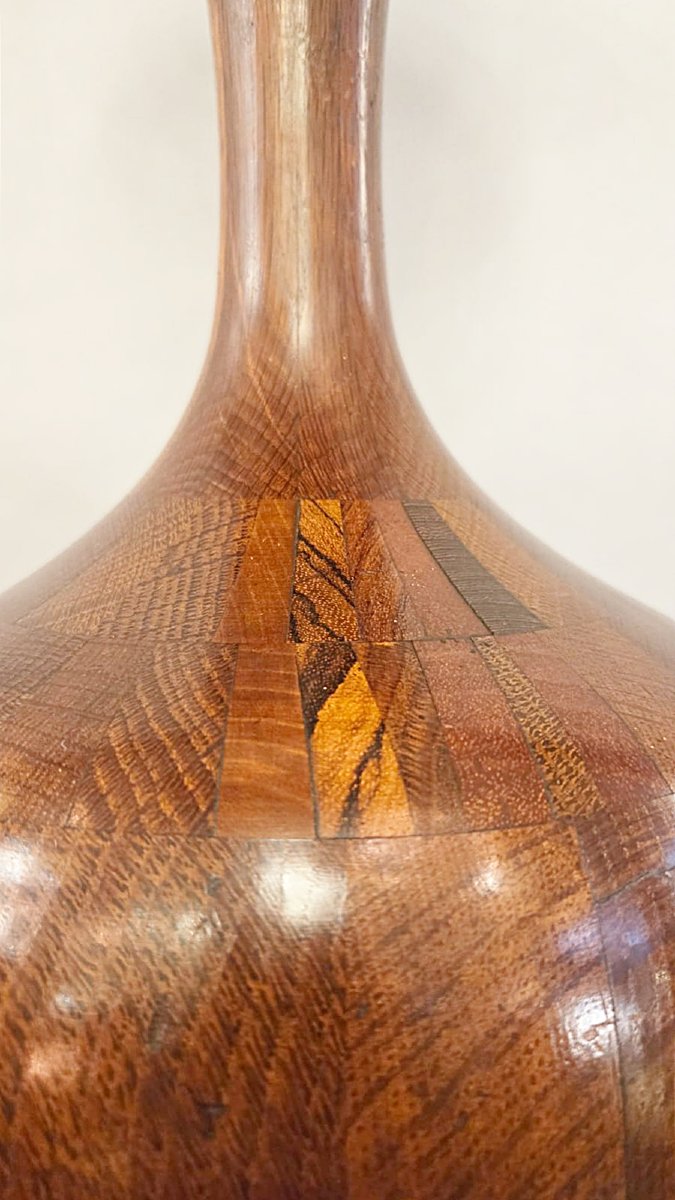 Hardwood Vase Turned By Maurice Bonami For De Coene, Circa 1950-photo-3