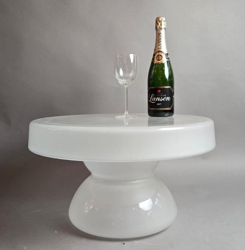 Opaline Glass Coffee Table, Italy, Circa 1970-photo-2