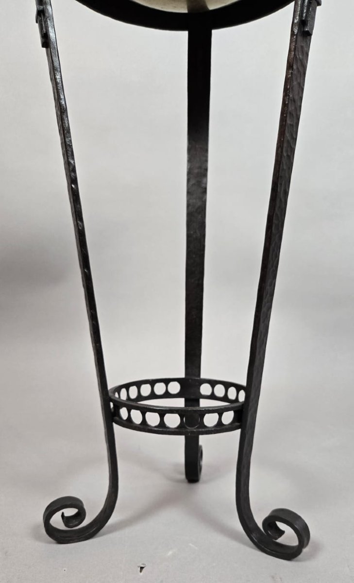 Art Deco Saddle Made Of Hammered Wrought Iron And Brass-photo-3