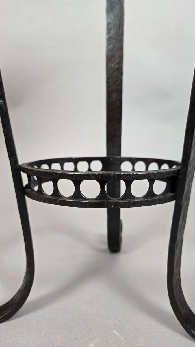 Art Deco Saddle Made Of Hammered Wrought Iron And Brass-photo-5