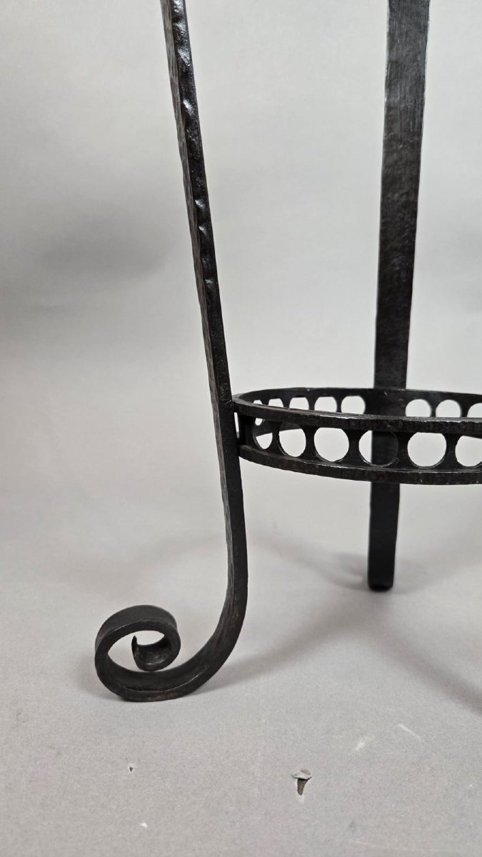 Art Deco Saddle Made Of Hammered Wrought Iron And Brass-photo-6