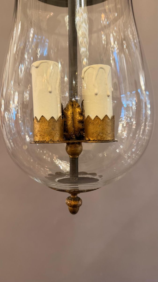 Small Vintage Wrought-iron Hallway Lantern-photo-3