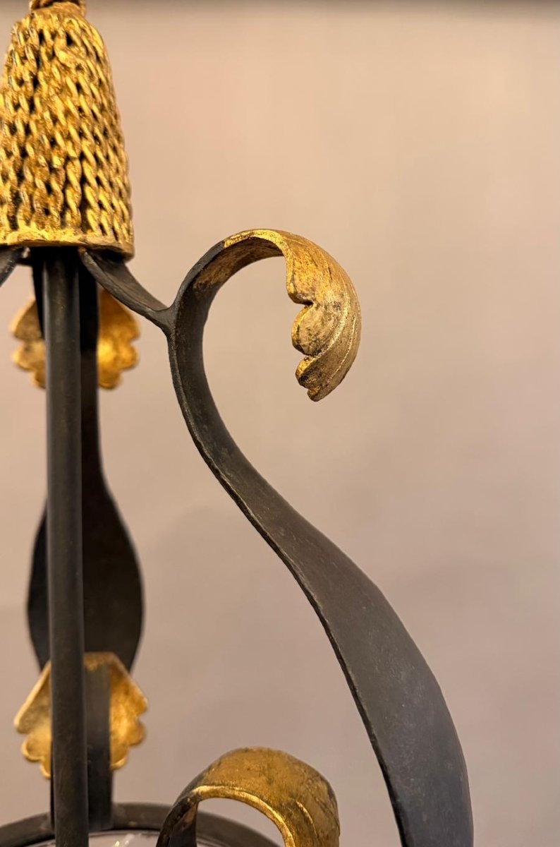 Small Vintage Wrought-iron Hallway Lantern-photo-1