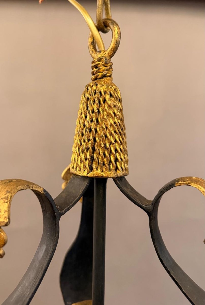 Small Vintage Wrought-iron Hallway Lantern-photo-2