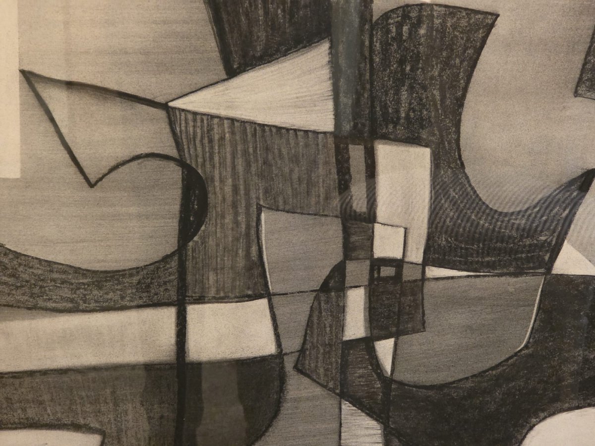 Sylvain Bronkart (1915–1967), Belgian School, Charcoal On Paper, Ca. 1960-photo-1