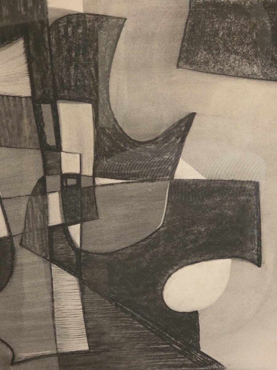 Sylvain Bronkart (1915–1967), Belgian School, Charcoal On Paper, Ca. 1960-photo-2