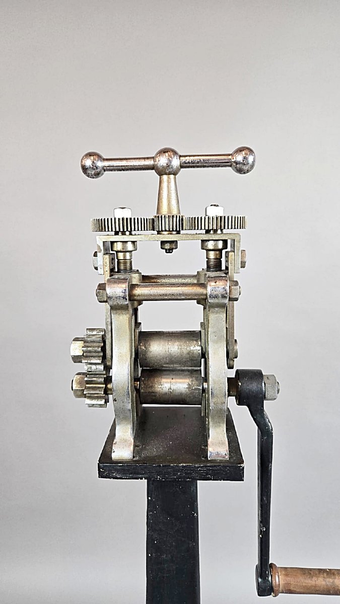 Jeweler's Rolling Mill On A Cast-iron Base, 20th Century-photo-2