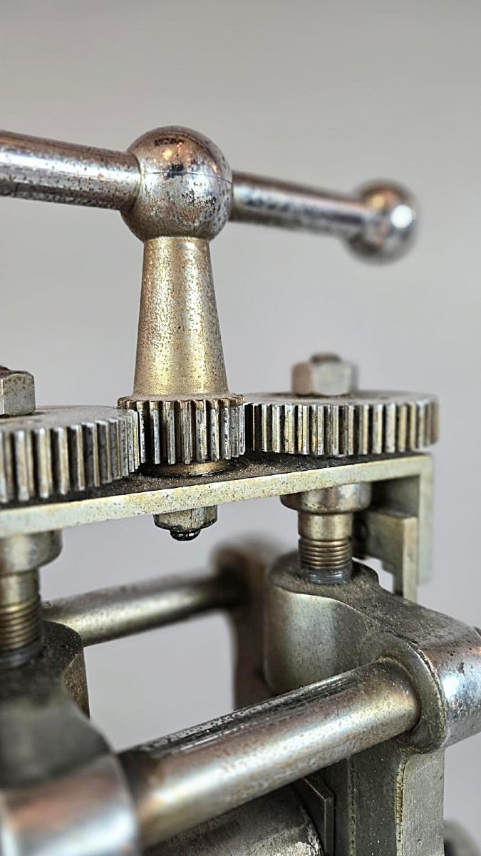 Jeweler's Rolling Mill On A Cast-iron Base, 20th Century-photo-3