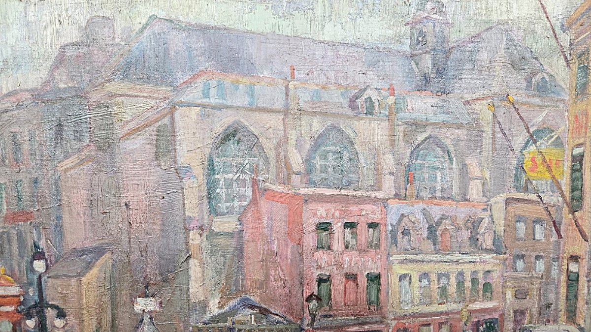Raphaël Dubois (1888–1960), Belgian School, “church Of Saint Nicholas,” Oil On Canvas, Ca. 1920-photo-4