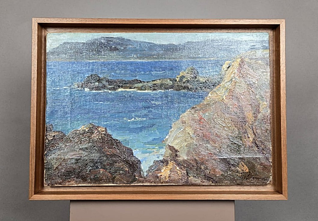 Charles Dehoy (1872-1940), artiste belge, huile sur toile "Marine"