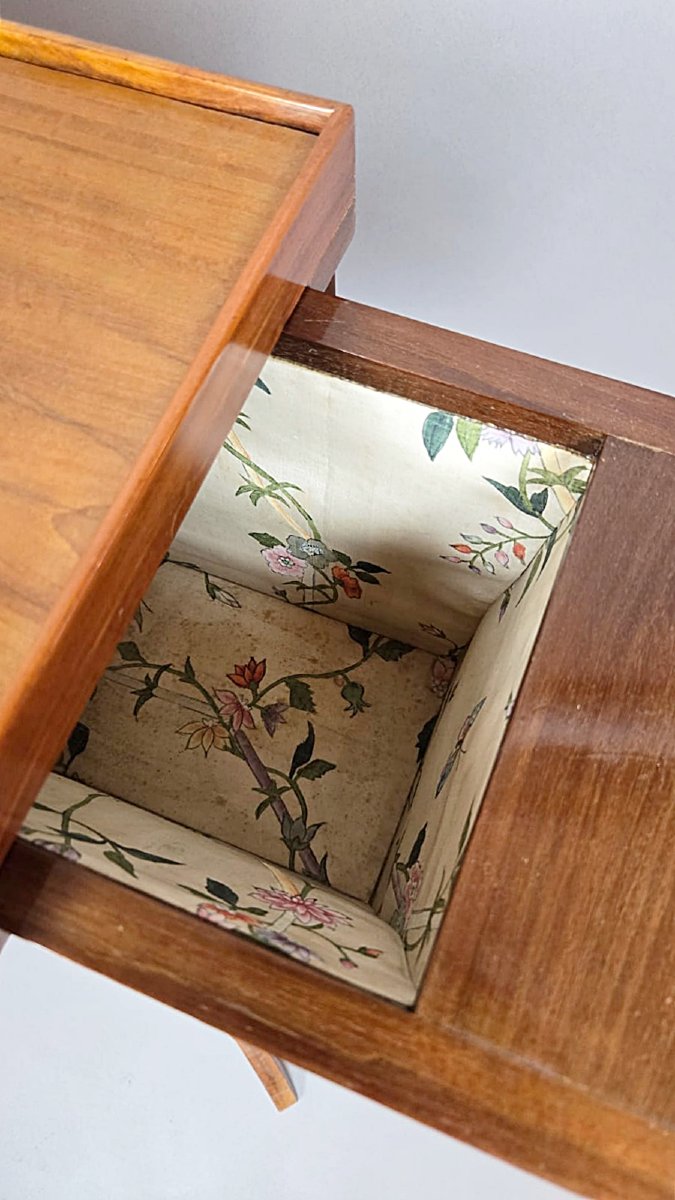 Travailleuse de style Directoire en placage d’acajou, à décor chinois, XIXᵉ siècle-photo-2