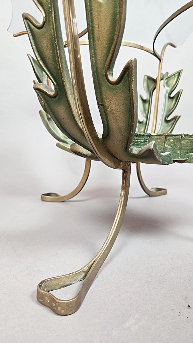 Living Room Coffee Table By Pier Luigi Colli (1895–1968), Made Of Wood And Gilded Brass, Circa 1950-photo-4