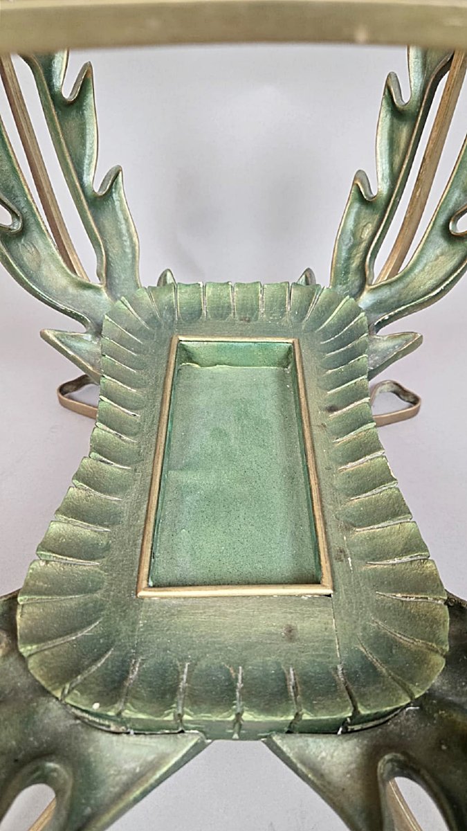Living Room Coffee Table By Pier Luigi Colli (1895–1968), Made Of Wood And Gilded Brass, Circa 1950-photo-6