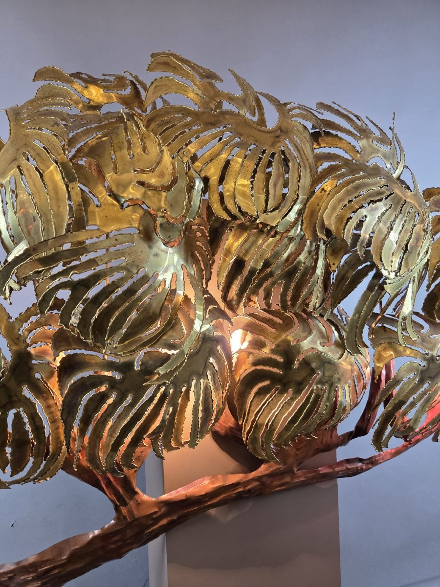 Daniel d'Haeseleer, Copper Wall Sconce, Circa 1970-photo-3