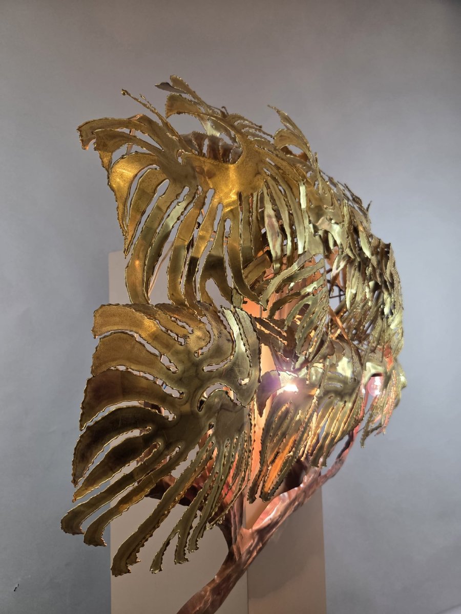 Daniel d'Haeseleer, Copper Wall Sconce, Circa 1970-photo-4