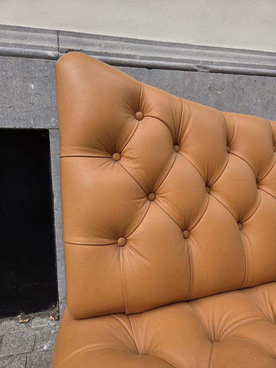 Tufted Leather Sofa, 20th-photo-3