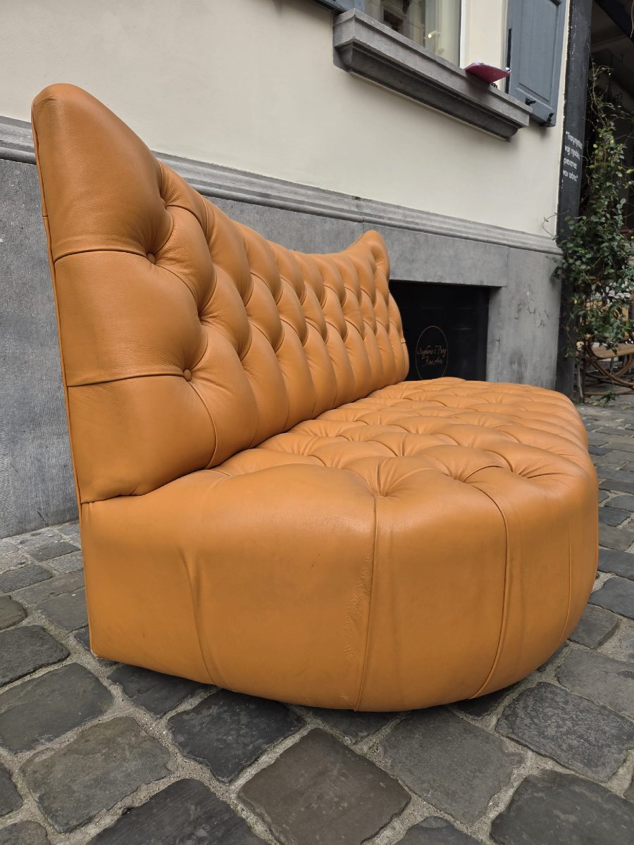 Tufted Leather Sofa, 20th-photo-2
