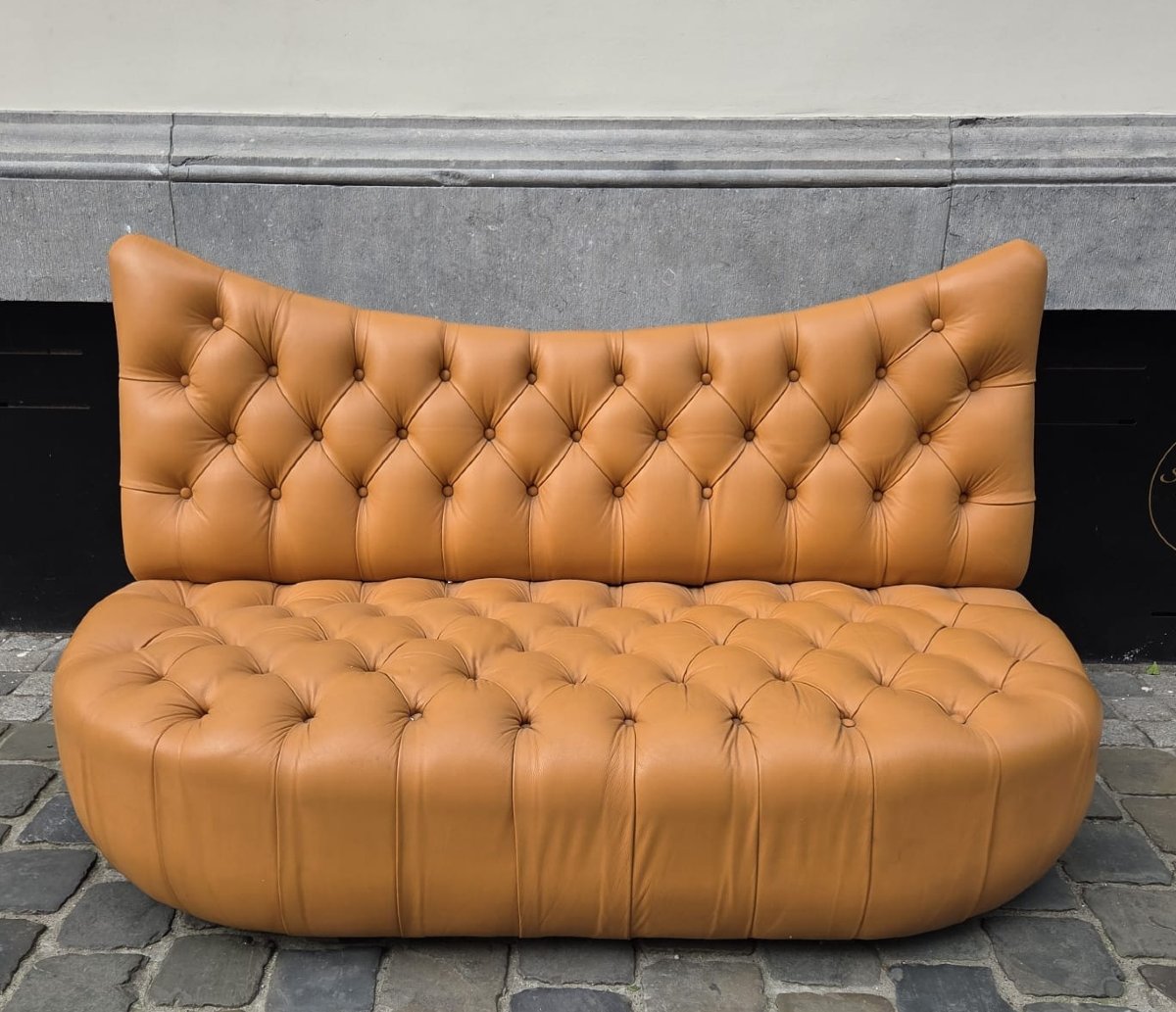 Tufted Leather Sofa, 20th
