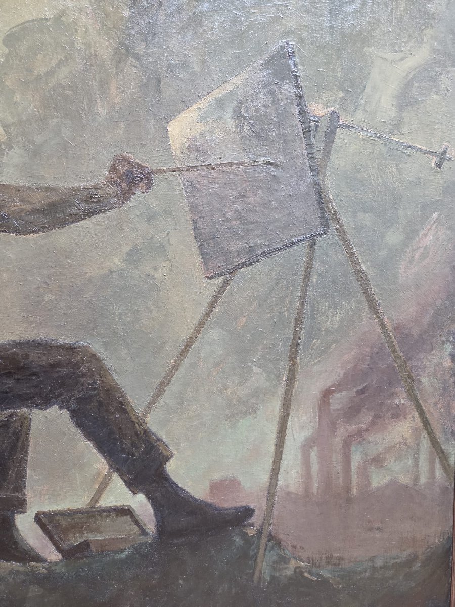Valery Vander Poorten, Huile sur toile "Le peintre"-photo-3