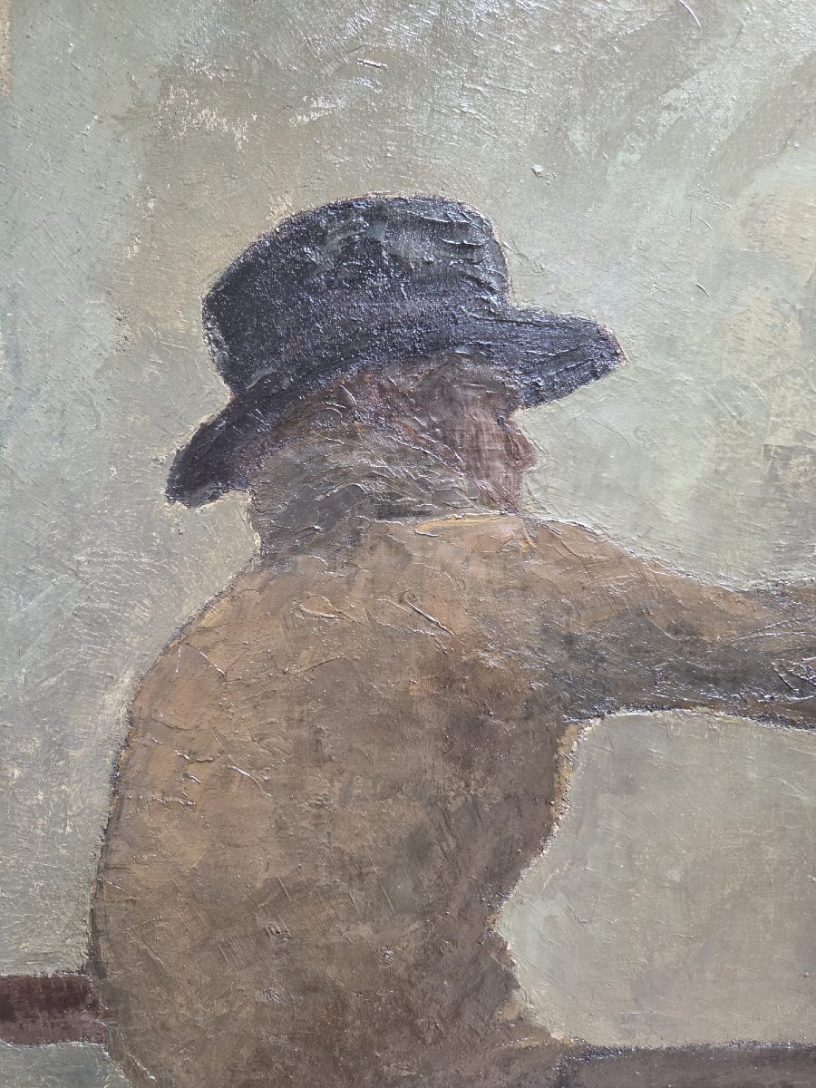 Valery Vander Poorten, Huile sur toile "Le peintre"-photo-1