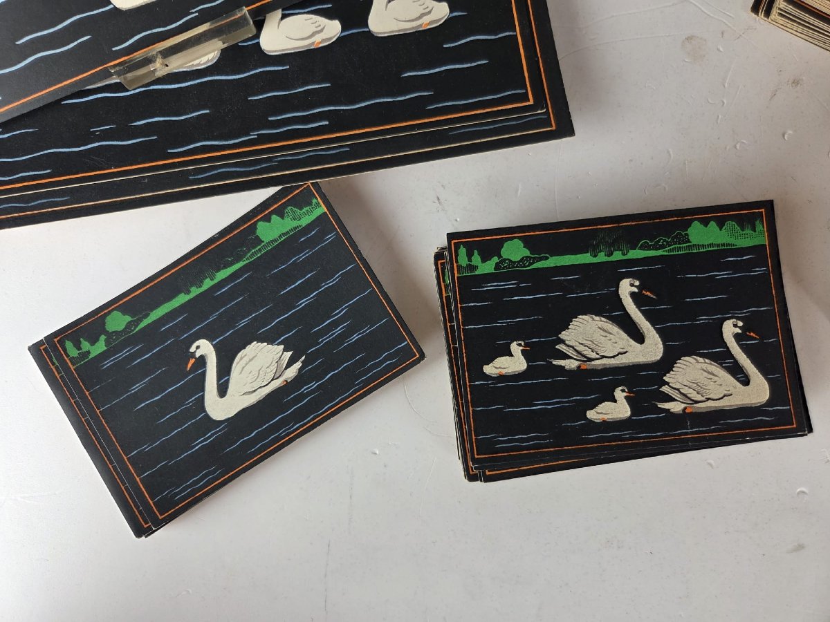 Educational Game "the Swan Game," 200 Cards, Circa 1930-photo-4
