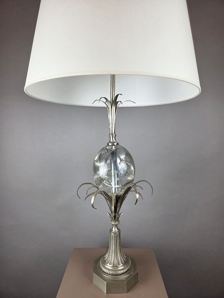 Maison Charles Lamp In Silver-plated Metal, Circa 1970-photo-2
