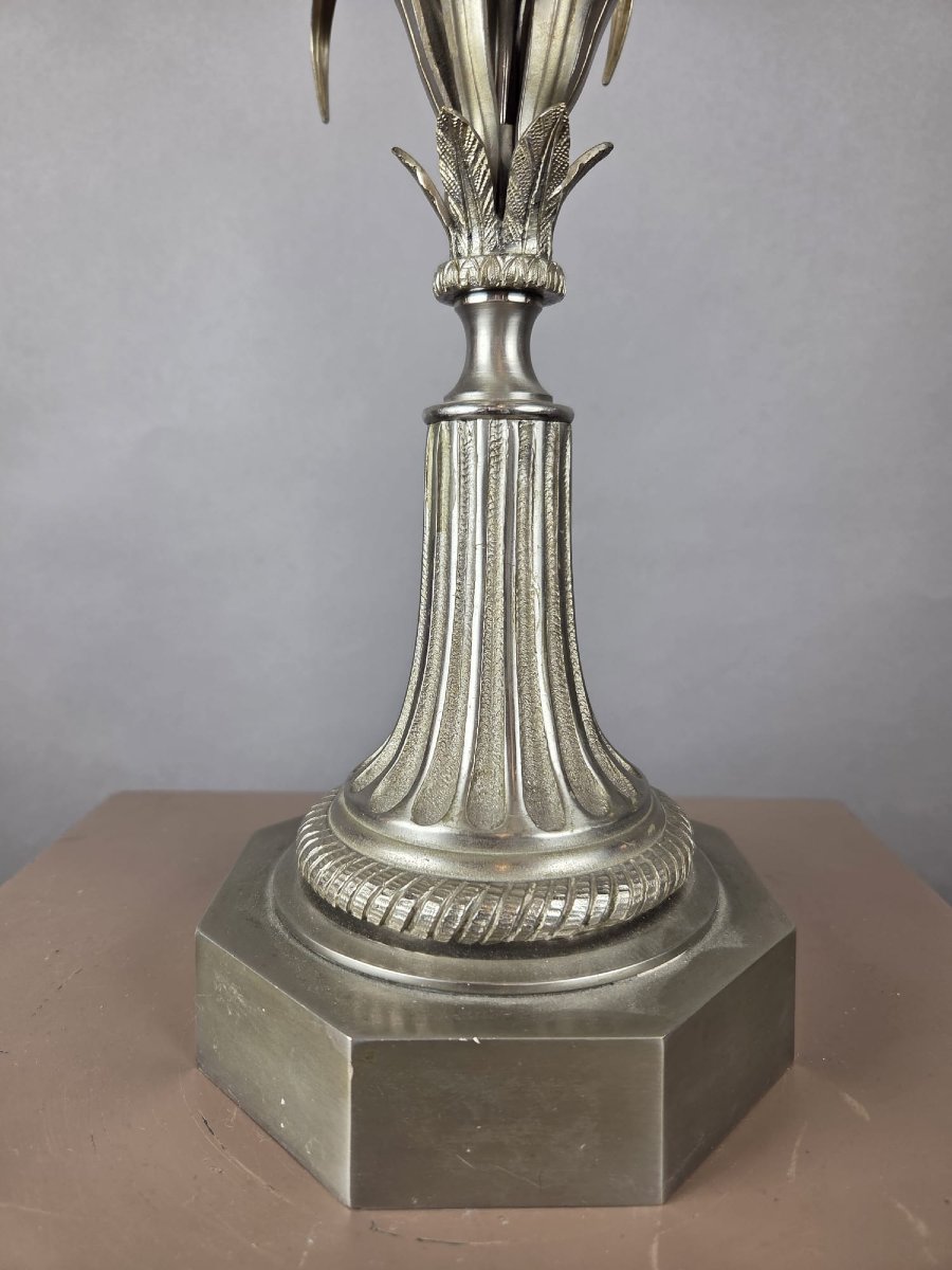 Maison Charles Lamp In Silver-plated Metal, Circa 1970-photo-3