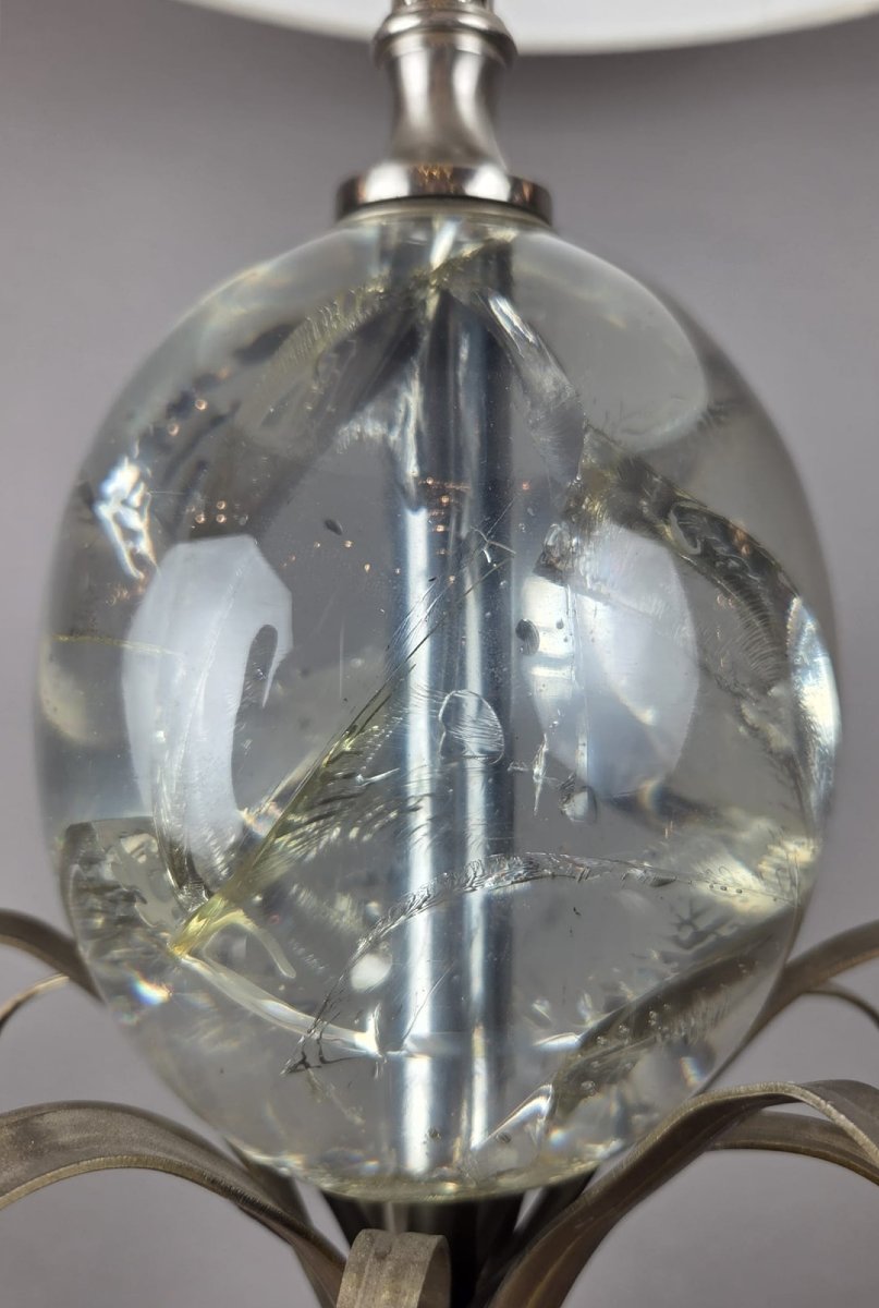Maison Charles Lamp In Silver-plated Metal, Circa 1970-photo-1