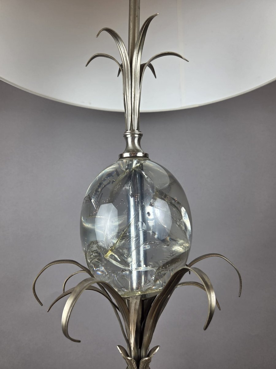 Maison Charles Lamp In Silver-plated Metal, Circa 1970-photo-2
