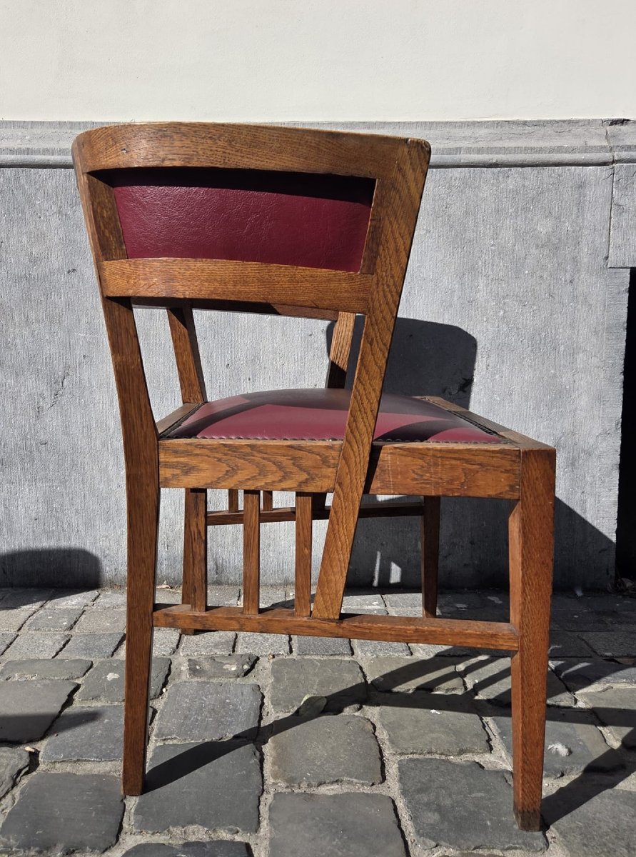 Pair Of Oak Armchairs, Circa 1900-photo-2