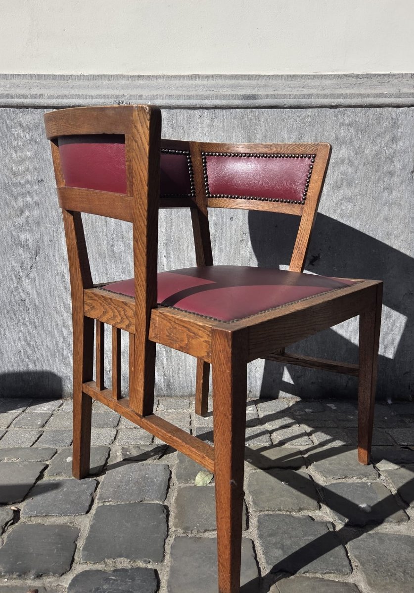 Pair Of Oak Armchairs, Circa 1900-photo-4