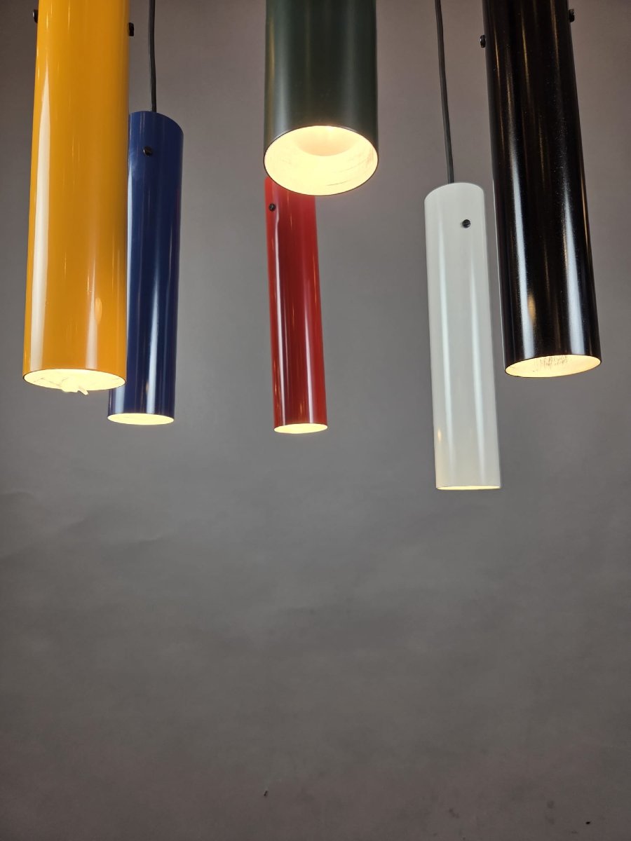 Multicolored Spoutnik Brass Pendant Lamp, 20th Century-photo-3