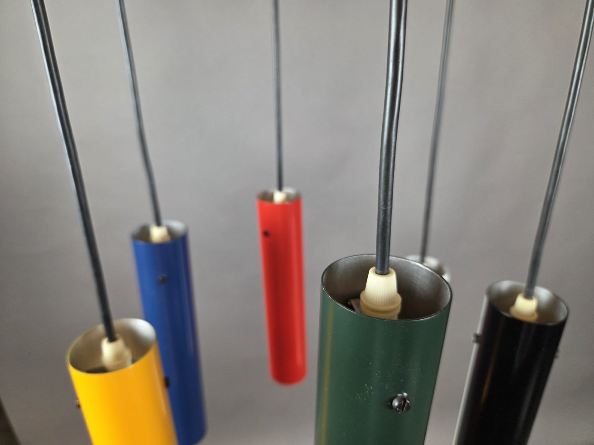 Multicolored Spoutnik Brass Pendant Lamp, 20th Century-photo-1