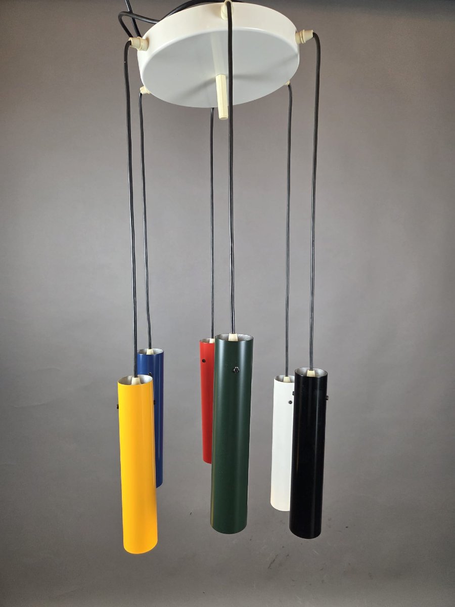 Multicolored Spoutnik Brass Pendant Lamp, 20th Century