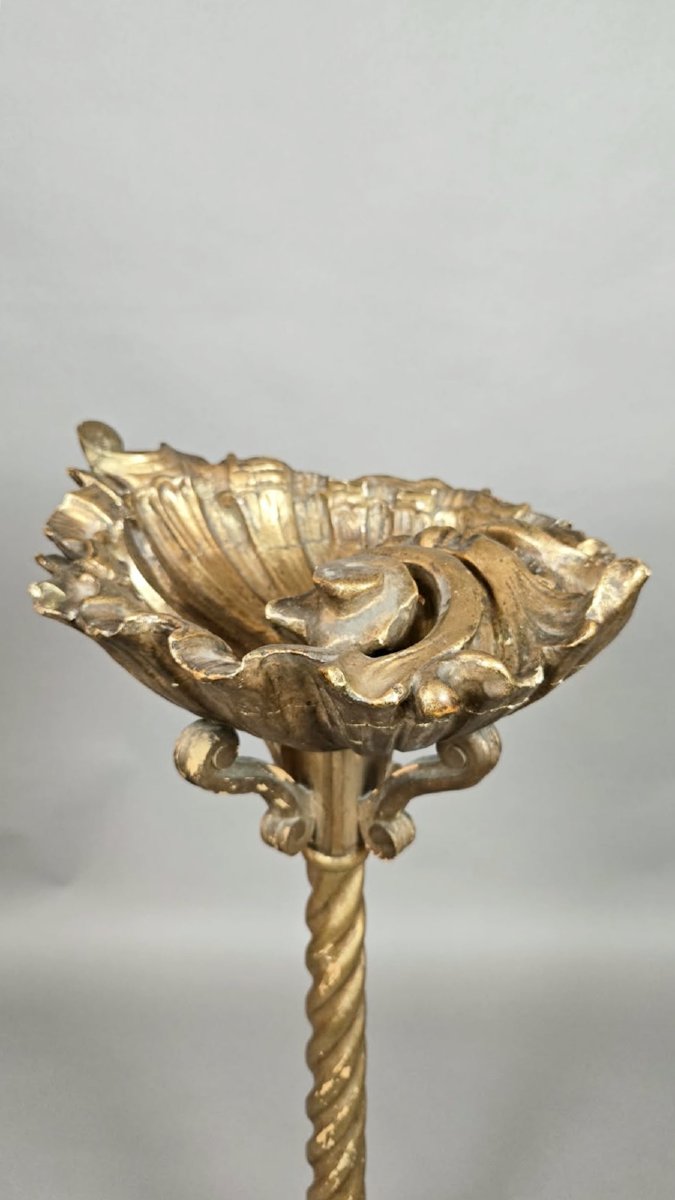 Vide poche en bois sculpté et doré, travail Italien fin 19th-photo-5