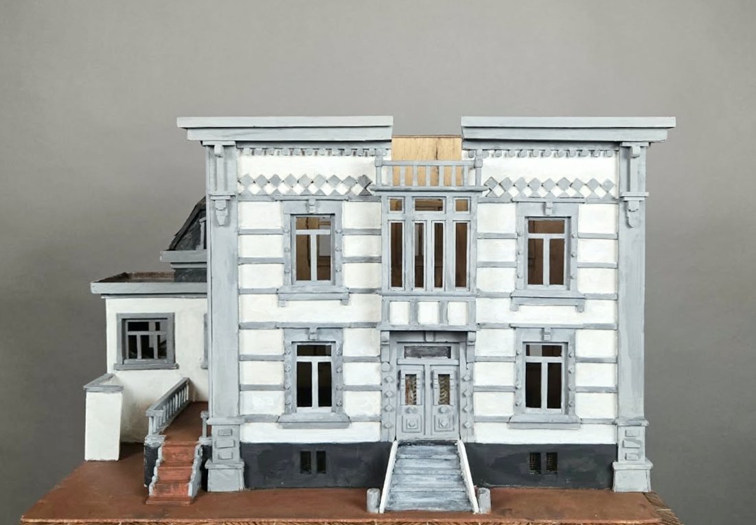 Maquette de maison en bois peint, début 20th-photo-5