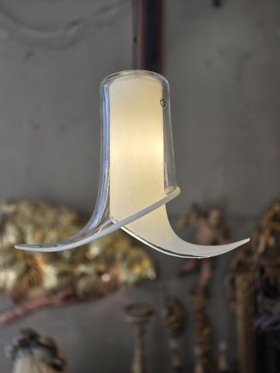 Renato Toso, paire de suspensions "Fiore" en verre de Murano, éditeur Leucos, vers 1970-photo-2