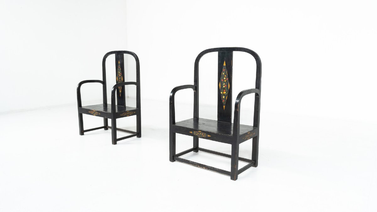 Pair Of Venetian Chairs, Circa 1900-photo-3