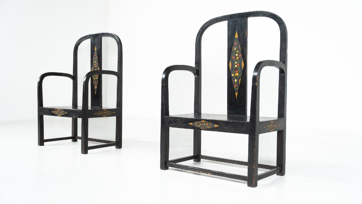 Pair Of Venetian Chairs, Circa 1900-photo-4