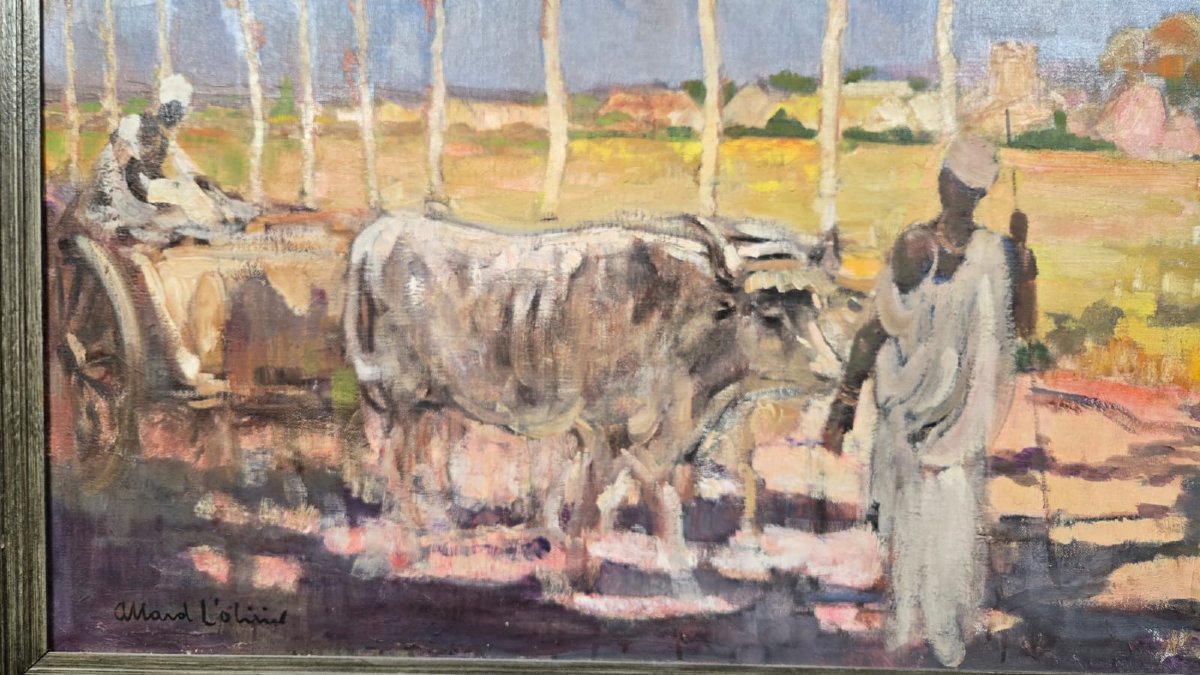 F. Allard L'Olivier, Huile sur toile "Ferme Drogmans au Katanga"-photo-4