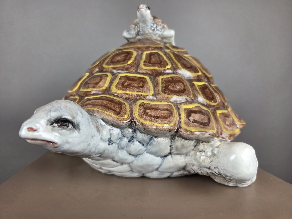 Tortue en céramique vernissée, Italie vers 1970-photo-2