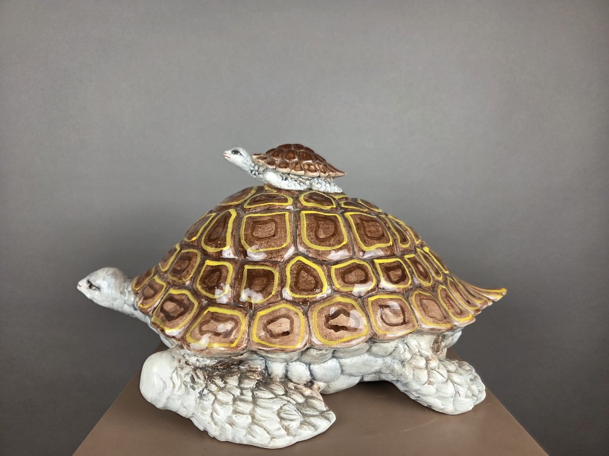 Tortue en céramique vernissée, Italie vers 1970-photo-4
