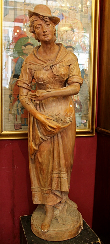 Woman Statue In Terracotta