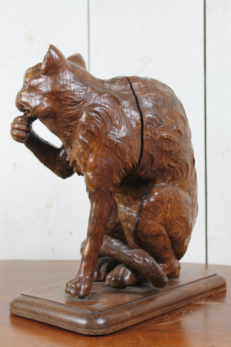 Carved Wooden Cat-photo-2