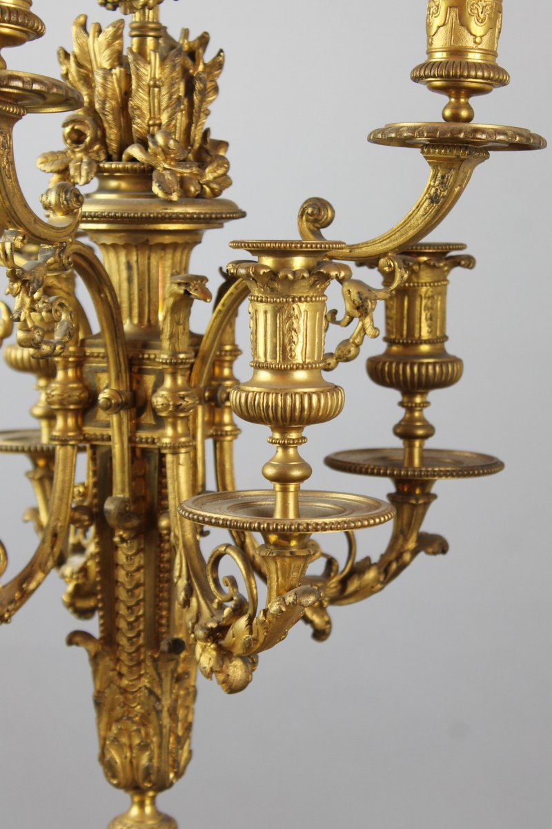 Pair Of Gilt Bronze Candlesticks 19th-photo-1