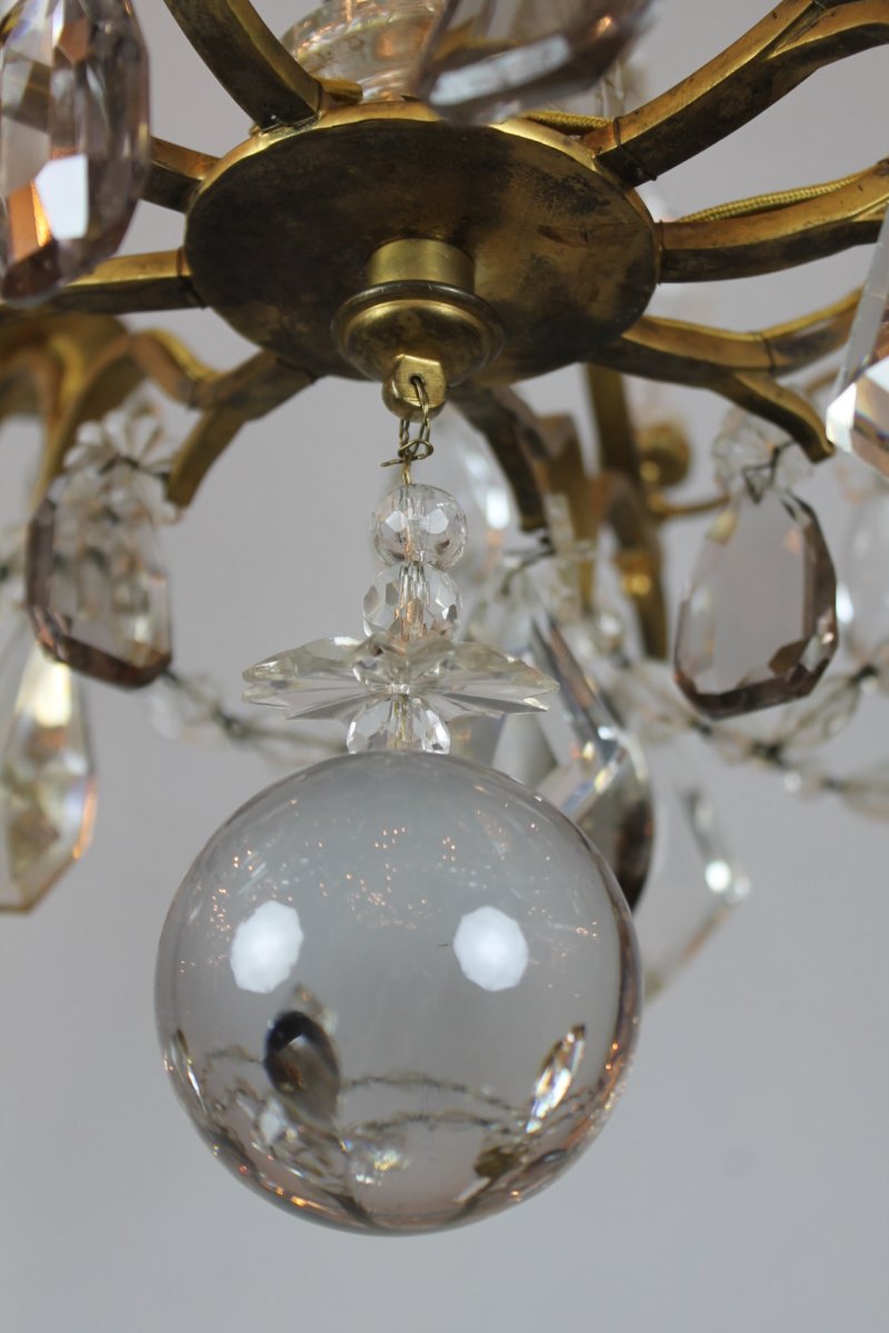 Chandelier With Tassels And Daggers In Gilt Bronze-photo-1