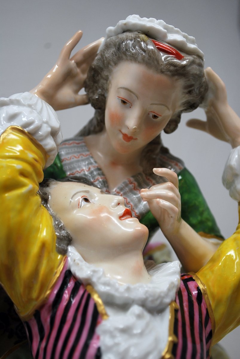 Porcelain Group From Saxony, XIXth-photo-4