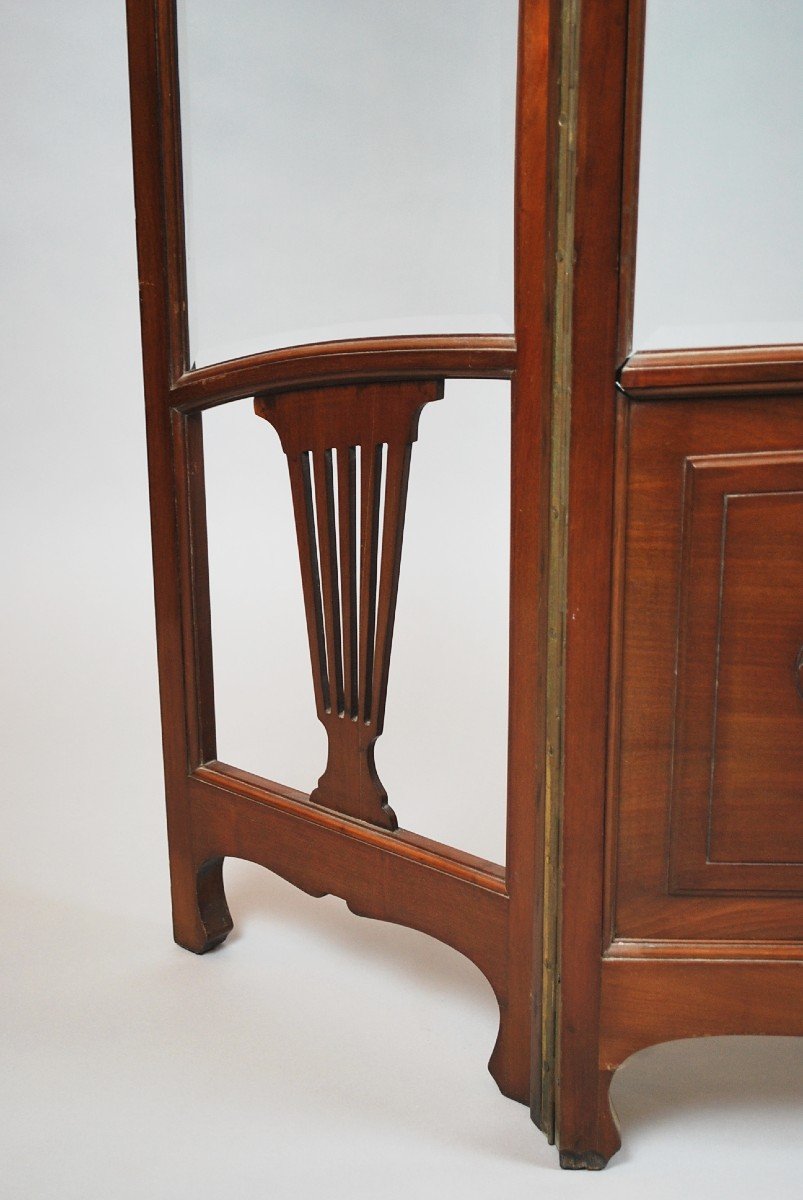 Art Nouveau Screen In Mahogany -photo-4