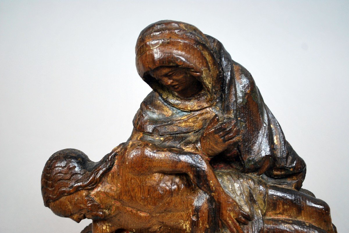 Pieta, Oak Sculpture, Flanders, Circa 1500-photo-6